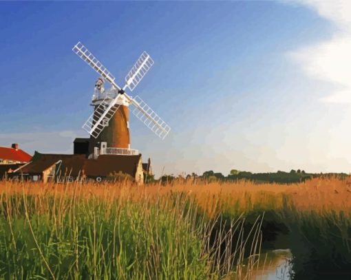 England Cley Windmill paint by number