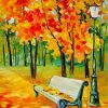Fall Season Park Bench paint by number