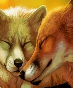 Fox And Wolf paint by number