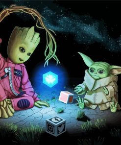 Groot And Baby Yoda Paint by number