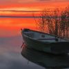 Lake Balaton Boat Sunset paint by number