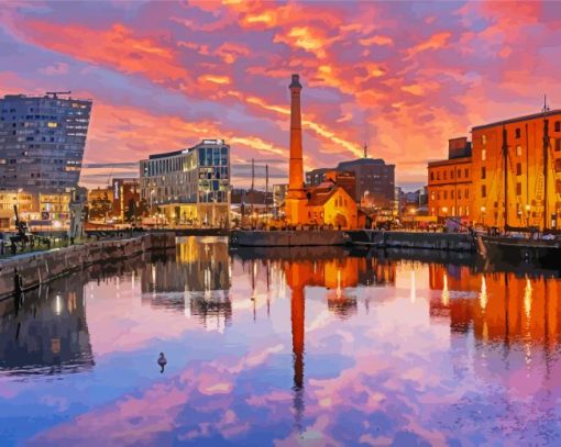 Liverpool Sunset paint by number