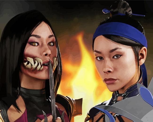 Mileena And Kitana paint by number