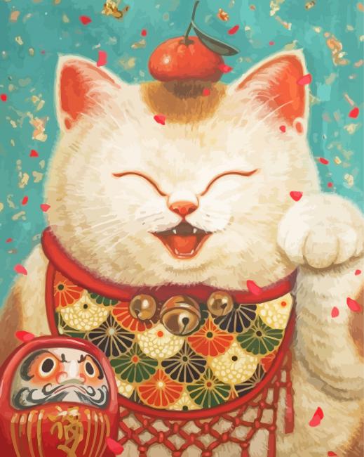 Maneki Neko The Lucky Cat Paint by number