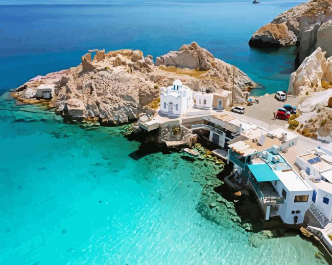 Milos Island In Greece Paint by number