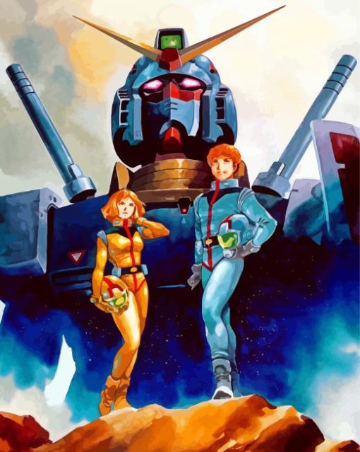 Mobile Suit Gundam Vintage Anime Characters paint by number