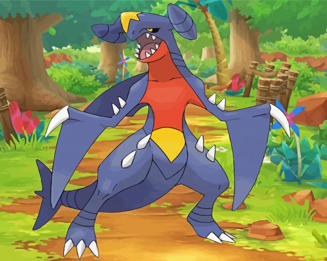 Pokemon Garchomp paint by number