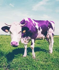 Purple Cow Animal paint by number