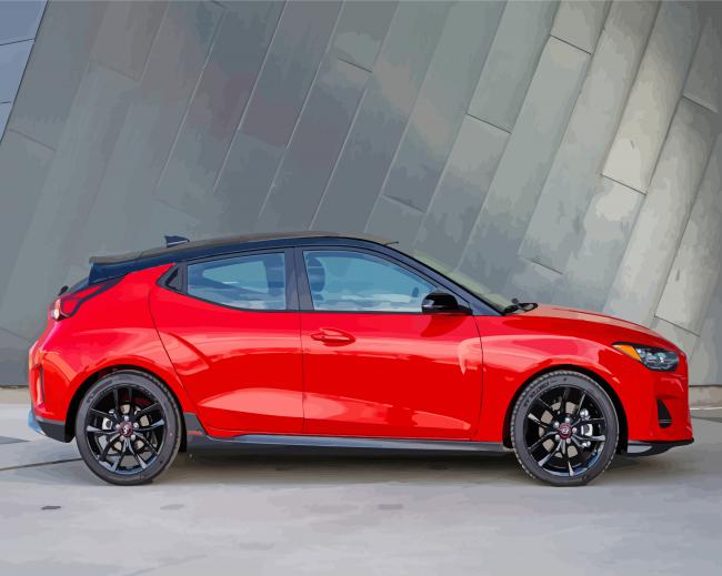 Red Hyundai Veloster paint by number