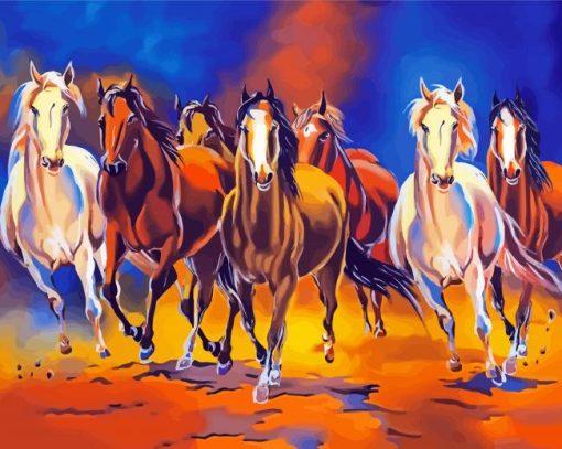 Seven Horses paint by number