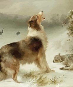 Shepherd Dog And Lamb Art paint by number