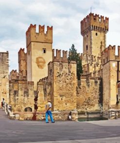 Sirmione Scaligero Castle paint by number
