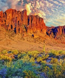 Superstition Mountains Arizona Paint by number