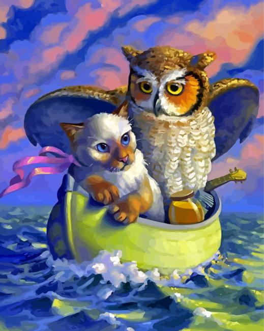 The Owl And The Pussycat Paint by number