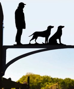 Two Dogs One Man Silhouette paint by number