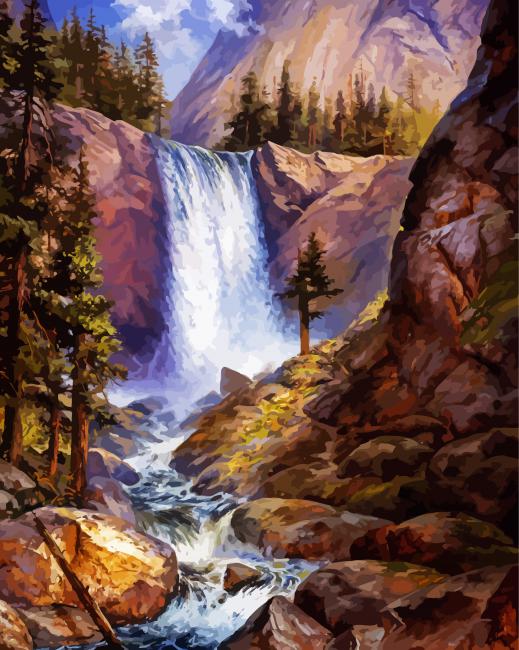 Vernal Falls Art paint by number