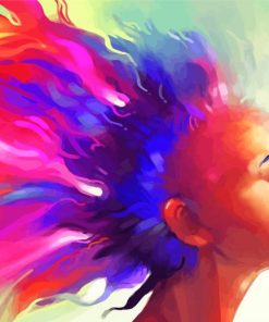 Women With Colorful Hair Art Paint by number