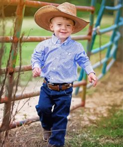 Adorable Little Cowboy paint by number