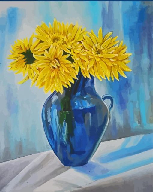 Aesthetic Blue Vase Art paint by number
