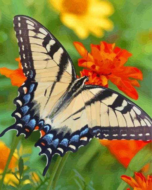 Aesthetic Butterfly Garden paint by number