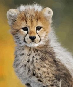 Aesthetic Cheetah Baby Art paint by number