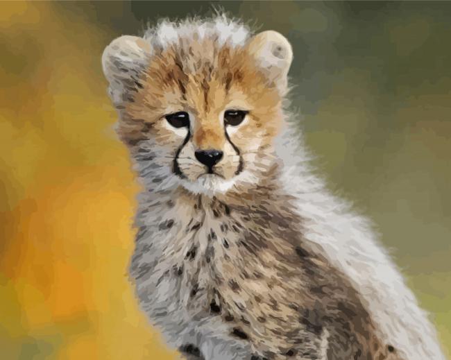Aesthetic Cheetah Baby Art paint by number