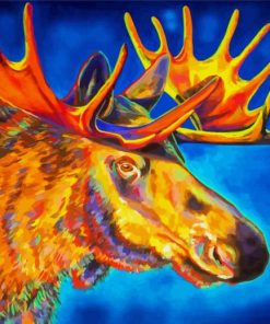 Aesthetic Moose Head Art Paint by number