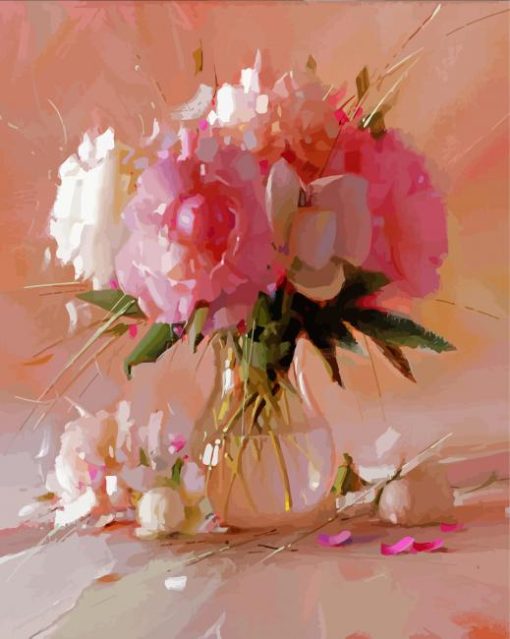 Aesthetic Still Life With Pink Peonies paint by number