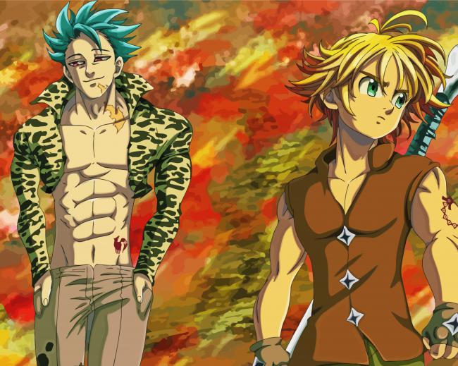 Ban And Meliodas paint by number
