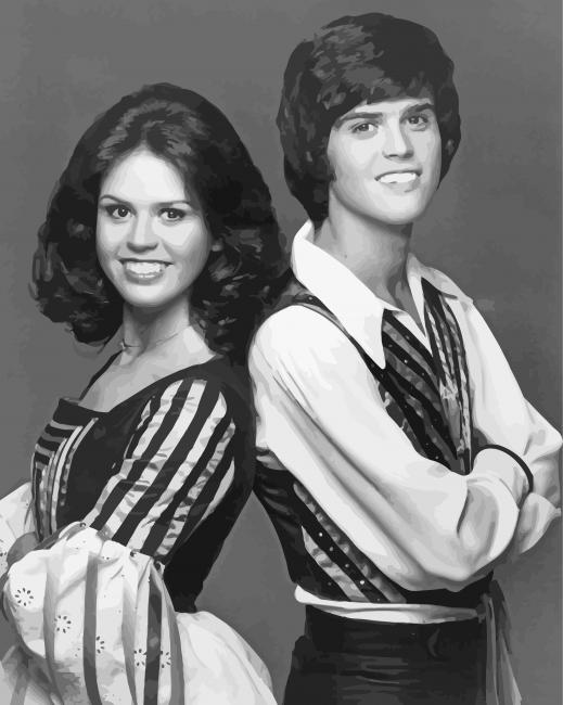 Black And White Donny And Marie paint by number