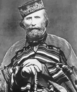 Black And White Giuseppe Garibaldi Paint by number