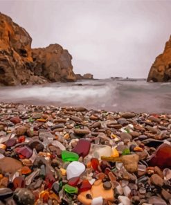California Glass Beach Paint by number