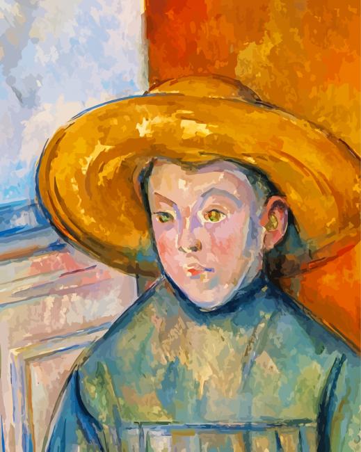 Child With Straw Hat Paul Cezanne Paint by number