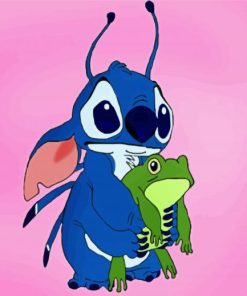 Cute Stitch And Frog paint by number