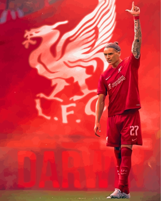Darwin Nunez Liverpool Player paint by number