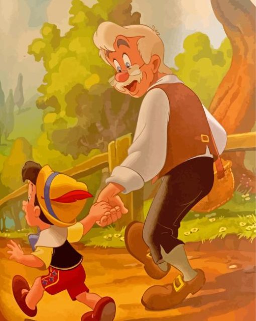Geppetto And Pinocchio paint by number