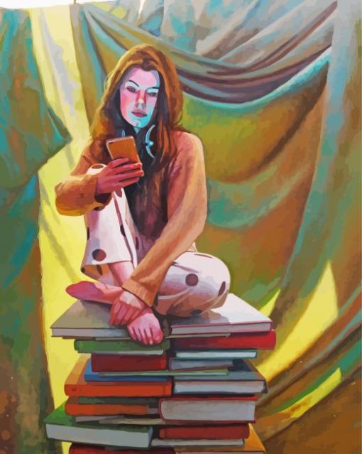 Girl And Books Jimmy Lawlor paint by number