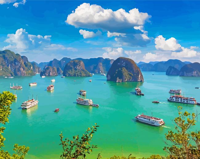 Halong Bay Vietnam Paint by number
