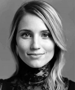 Monochrome Dianna Agron paint by number