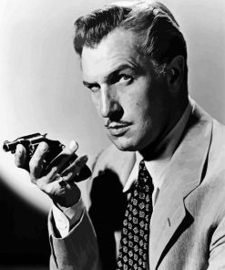 Monochrome Vincent Price paint by number