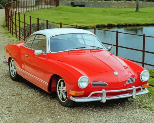 Red Karmann Ghia Paint by number