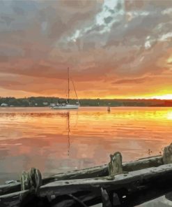Sister Bay Sunset paint by number