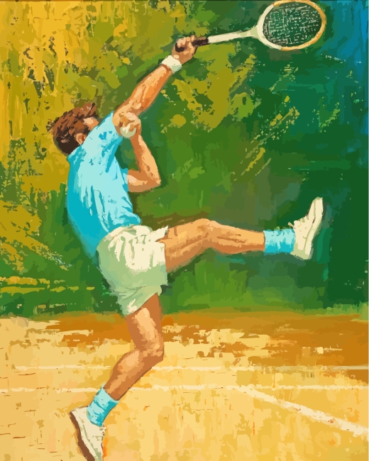 Squash Sport Player Art paint by number