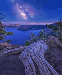Starry Night Midnight Lake Paint by number