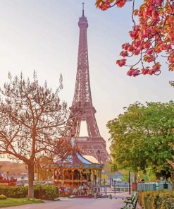 The Eiffel Tower Springtime In Paris paint by number
