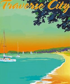 Traverse City Poster paint by number