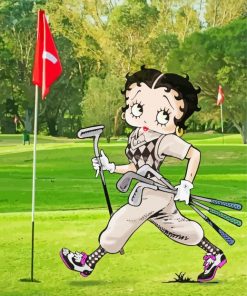 Betty Boop Playing Golf Paint By Numbers